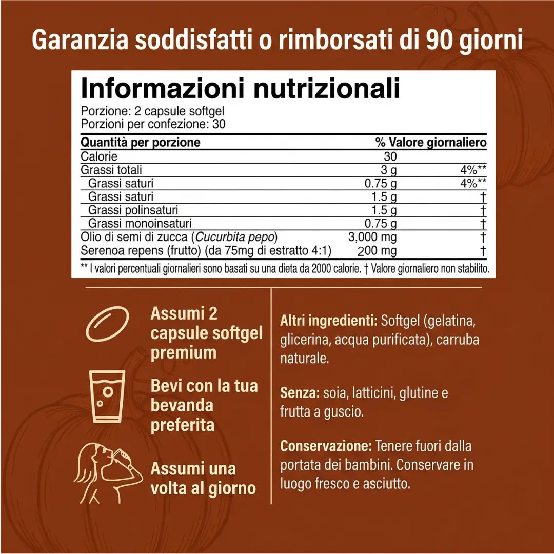 Bionelis® — Integratore Olio di Semi di Zucca + Saw Palmetto