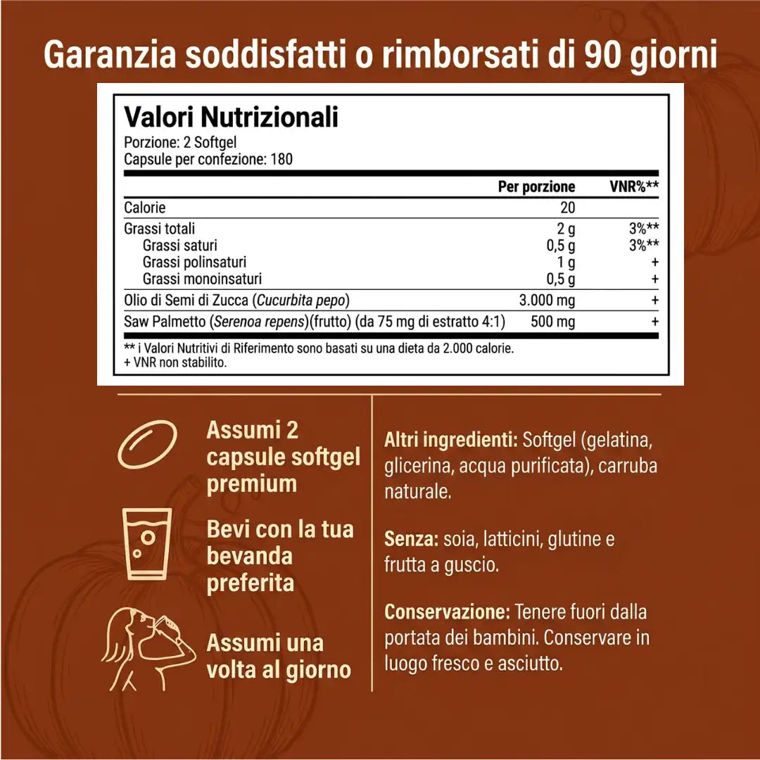 Bionelis® — Integratore Olio di Semi di Zucca + Saw Palmetto